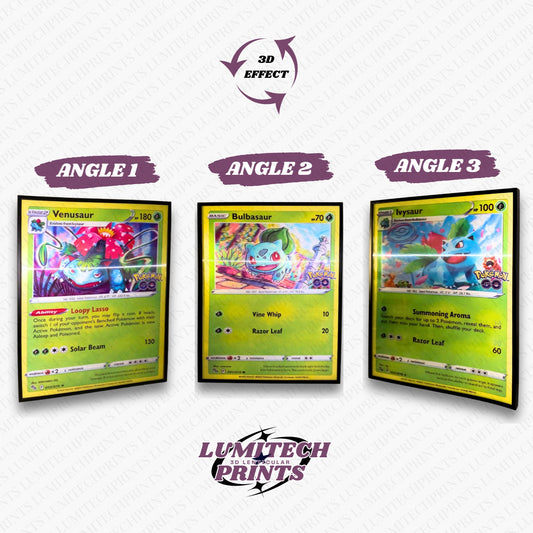  Pokemon 3D lenticular poster 30x40cm - Bulbasaur, Ivysaur & Venusaur - 3 viewing angles