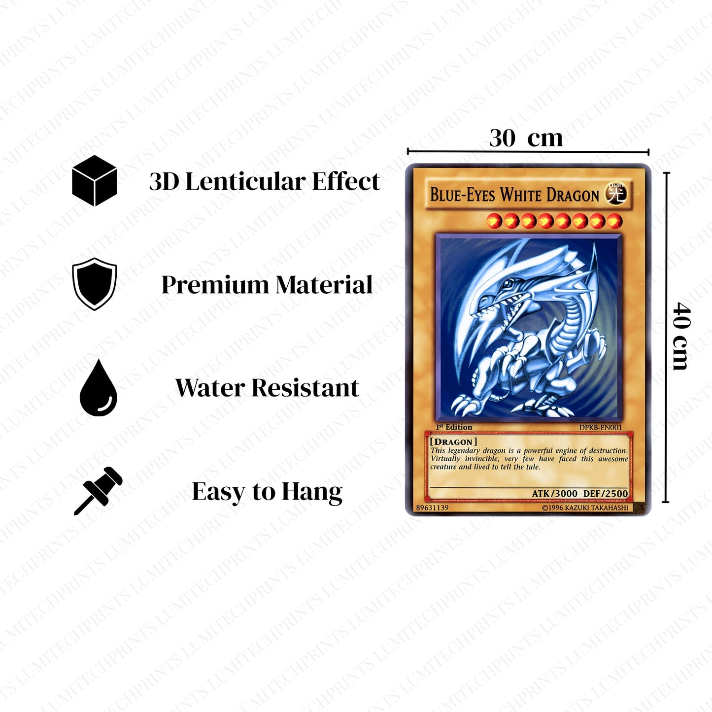 Yu-Gi-Oh 3D Lenticular Poster | Cosmic Blazar Dragon | Blue-Eyes Ultimate Dragon | Yubel | 30x40cm