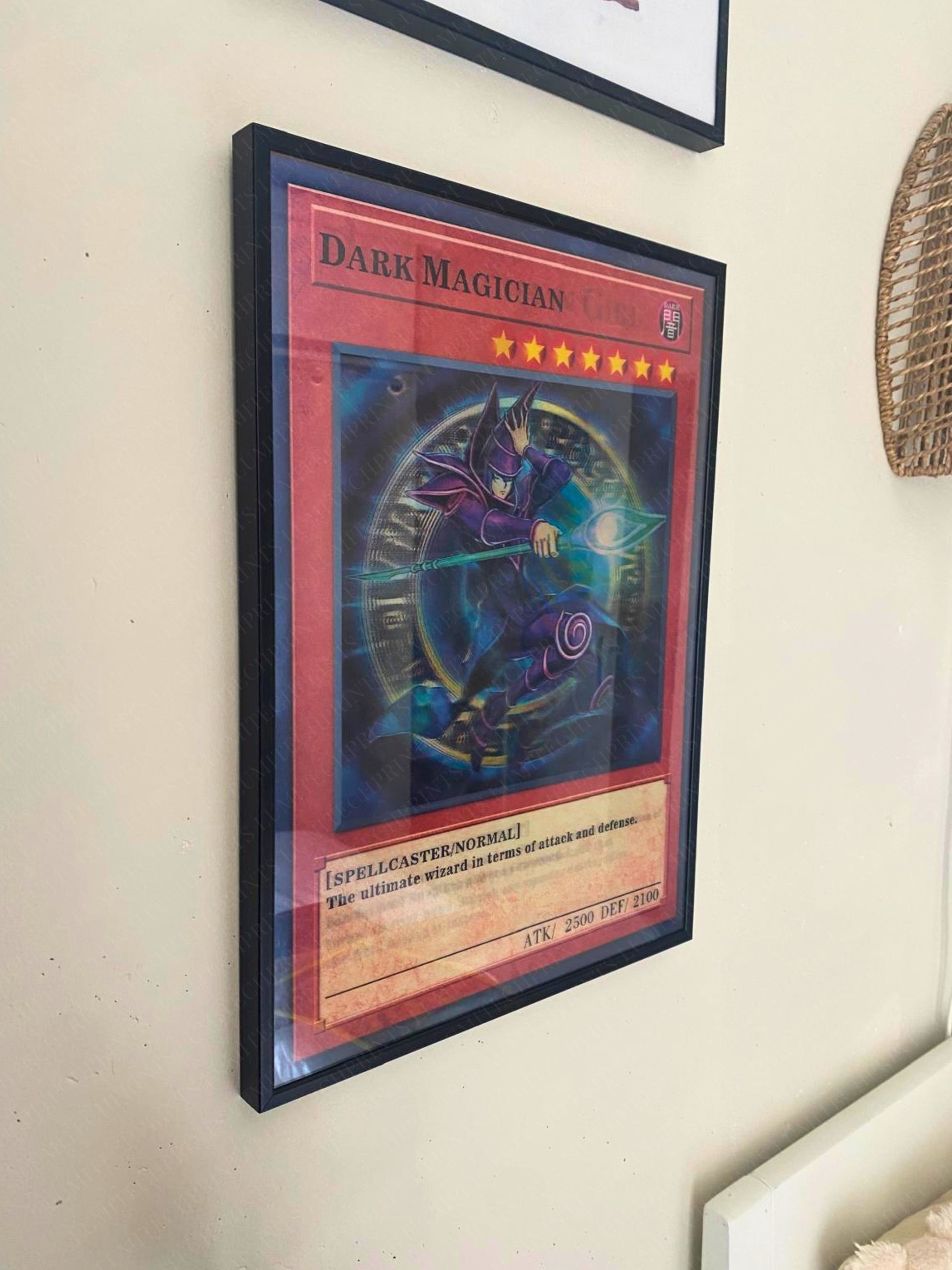 Yu-Gi-Oh 3D lenticular poster Dark Magician hanging on wall - Lumitech Prints 30x40cm