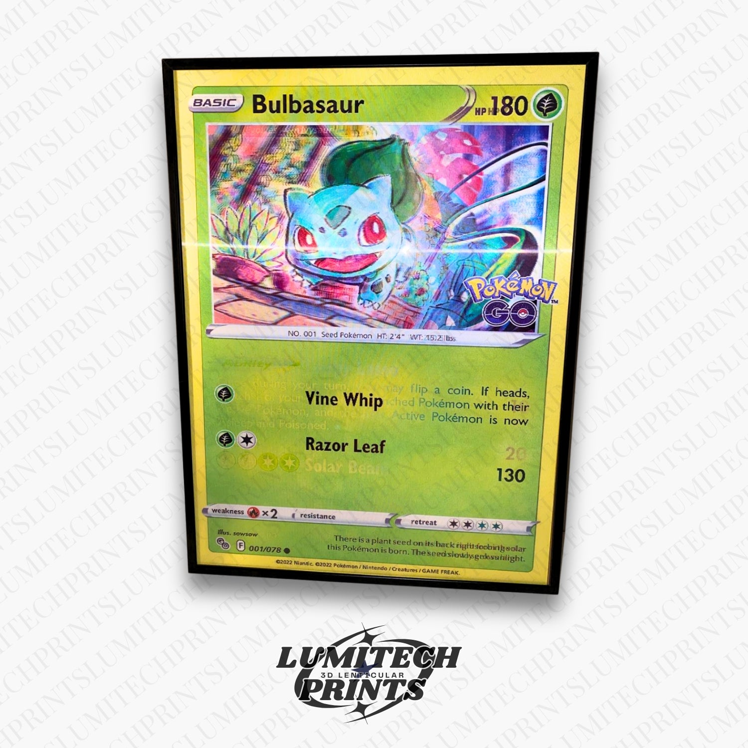 Pokemon 3D lenticular poster - Venusaur close-up - premium lenticular print 30x40cm