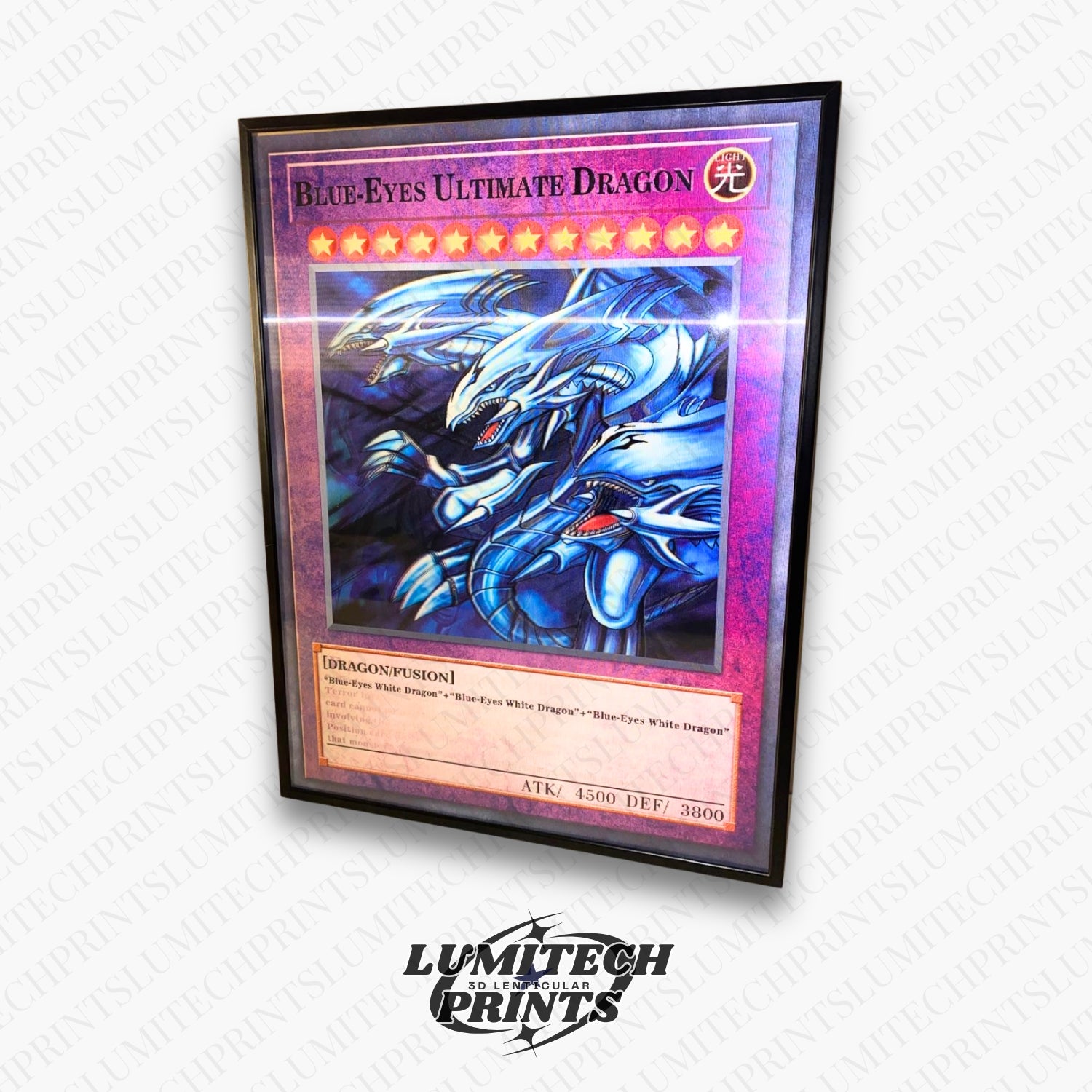 Yu-Gi-Oh 3D lenticular poster - Blue-Eyes Ultimate Dragon close-up - premium lenticular print 30x40cm