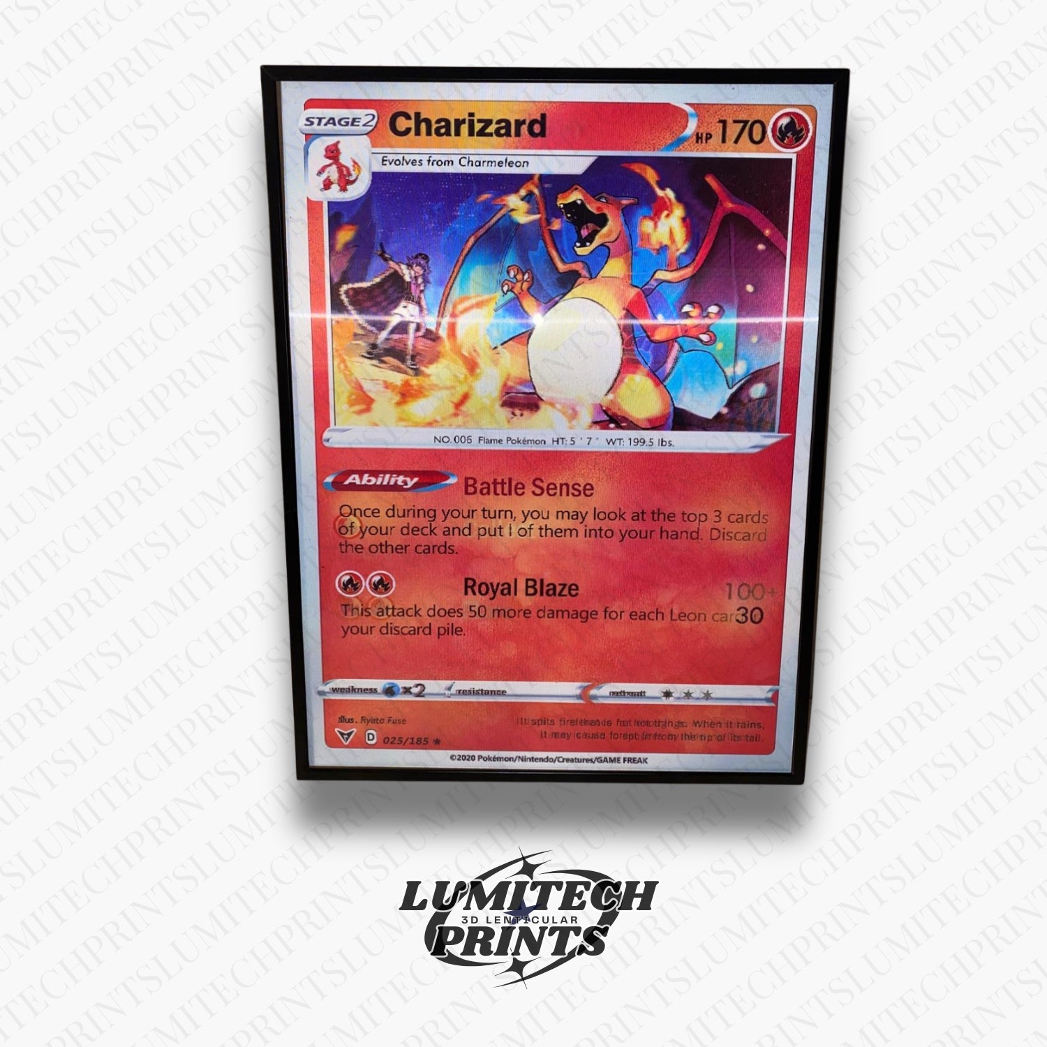 Pokemon 3D lenticular poster - Charizard close-up - premium lenticular print 30x40cm