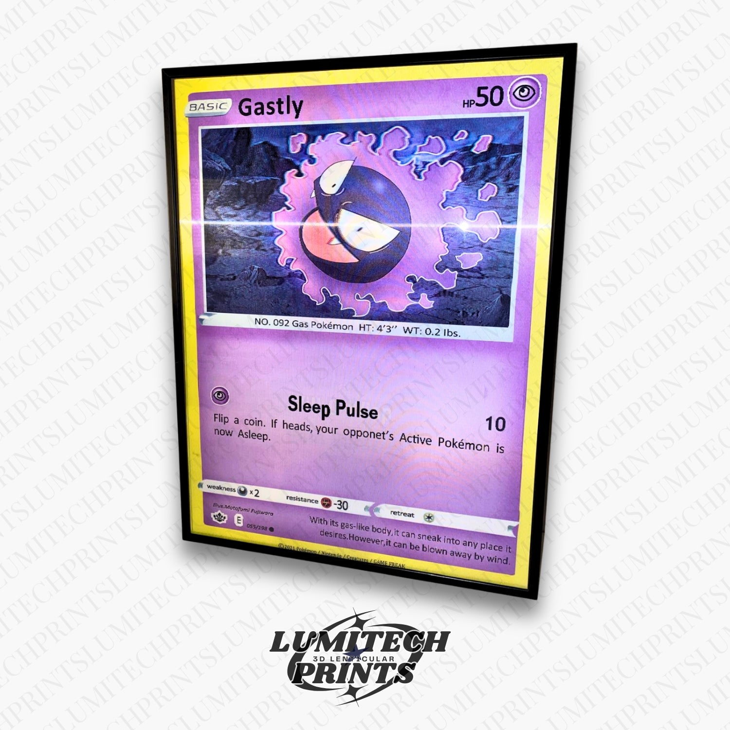 Pokemon 3D lenticular poster - Gastly close-up - premium lenticular print 30x40cm