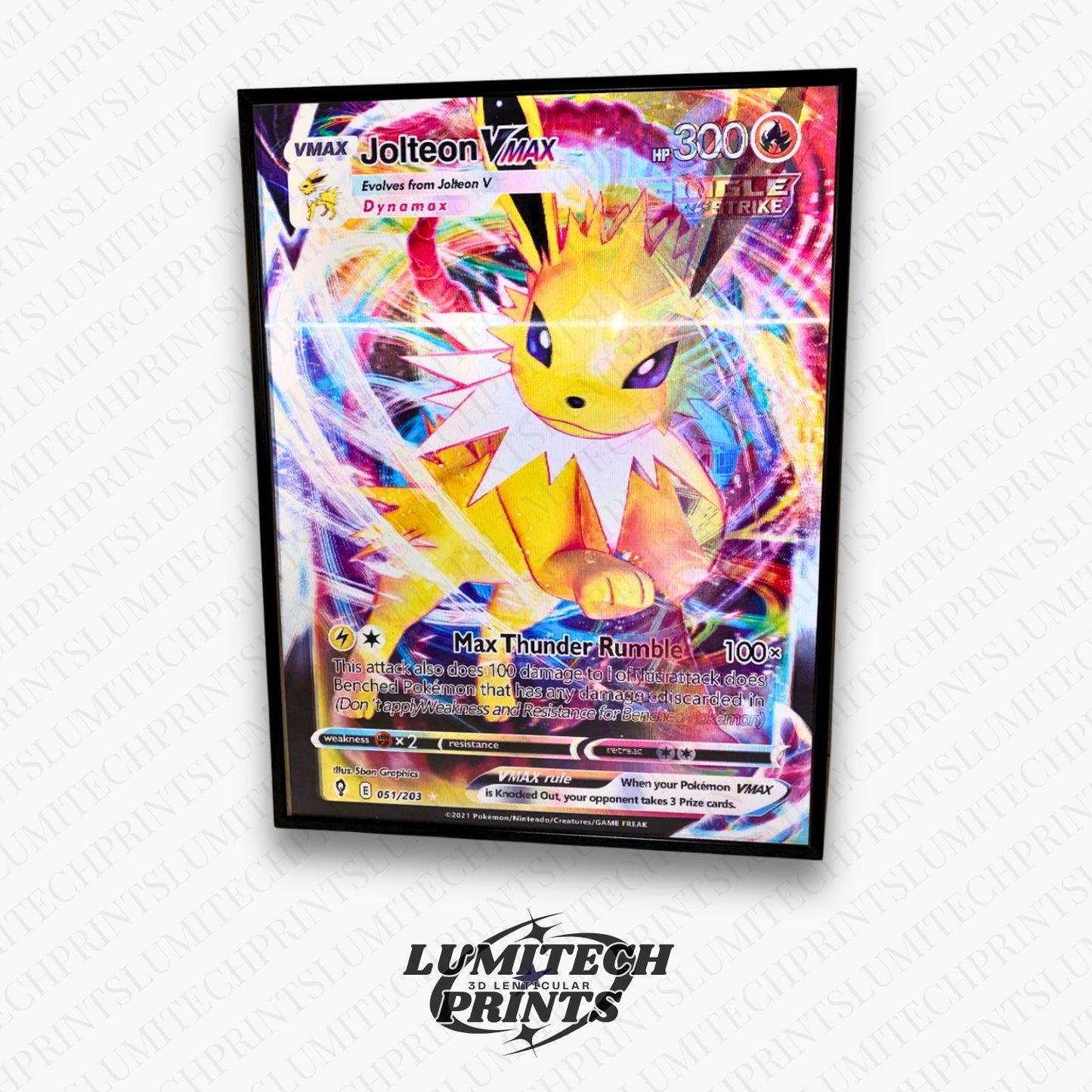 Pokemon 3D lenticular poster - Jolteon VMAX close-up - premium lenticular print 30x40cm