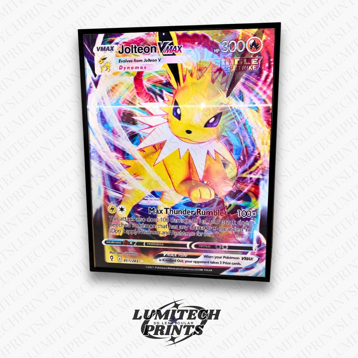 Pokemon 3D lenticular poster - Jolteon VMAX close-up - premium lenticular print 30x40cm