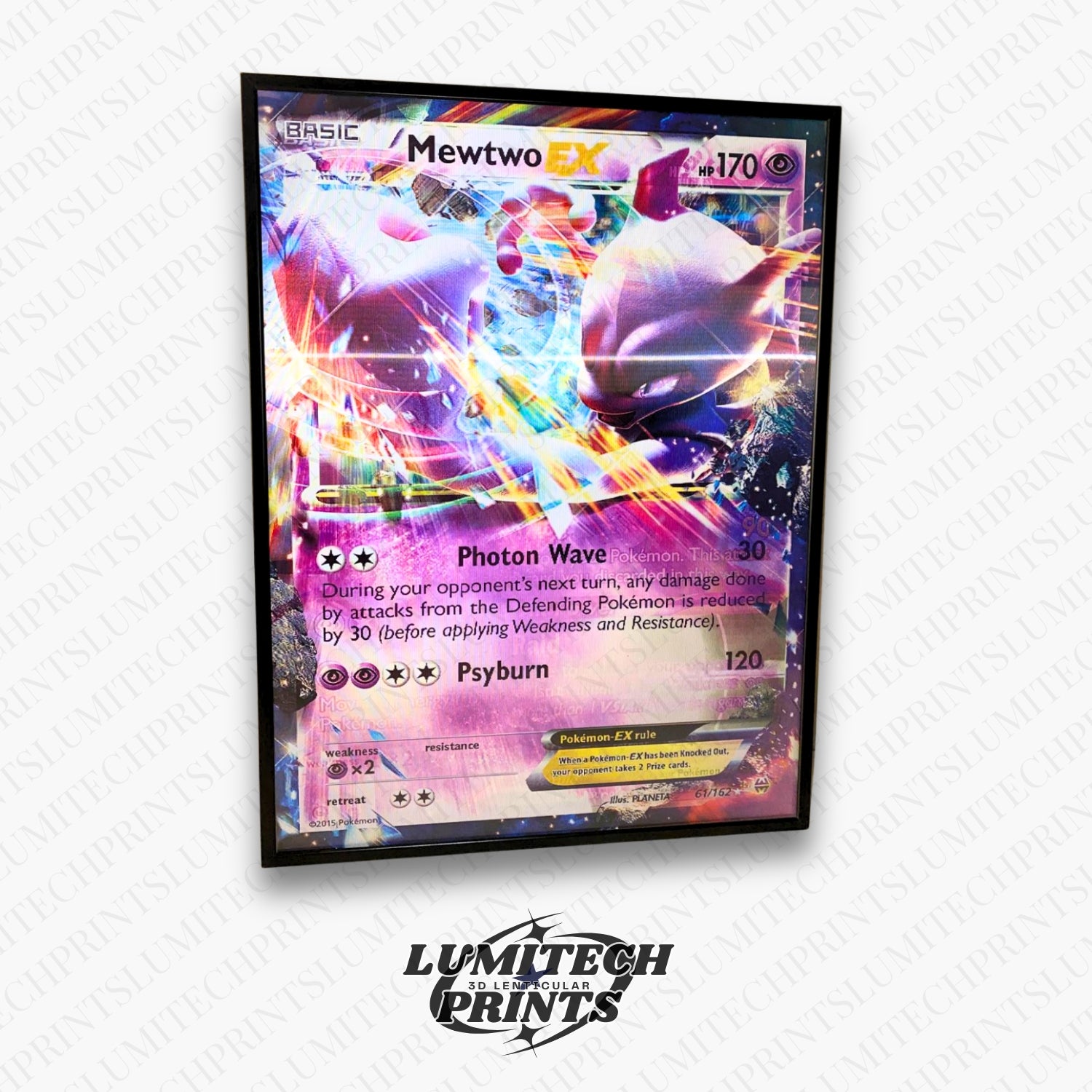 Pokemon 3D lenticular poster - Mewtwo VSTAR close-up - premium lenticular print 30x40cm