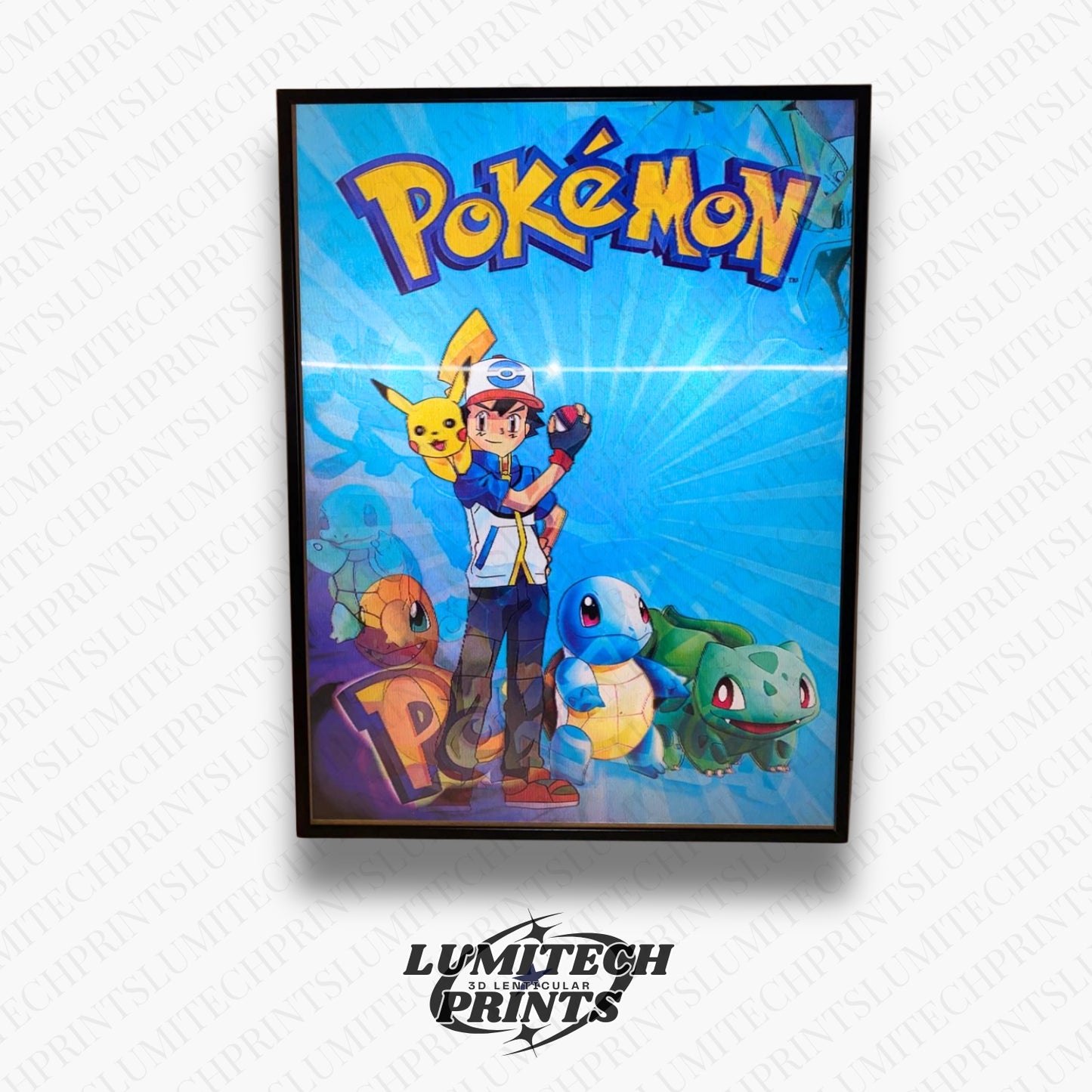 Pokemon 3D lenticular poster - Pikachu & Pokemon crew close-up - premium lenticular print 30x40cm