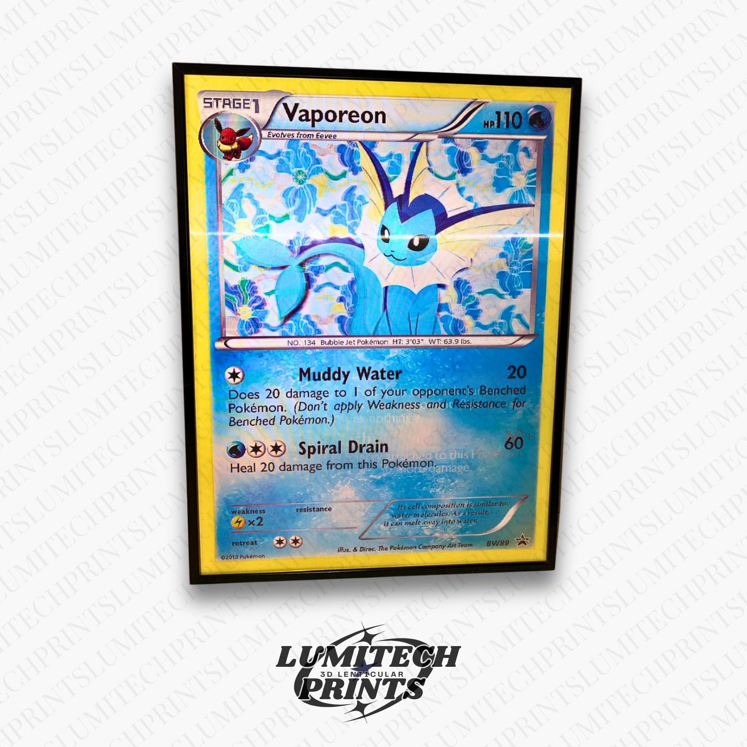 Vaporeon close-up - premium lenticular print 30x40cm