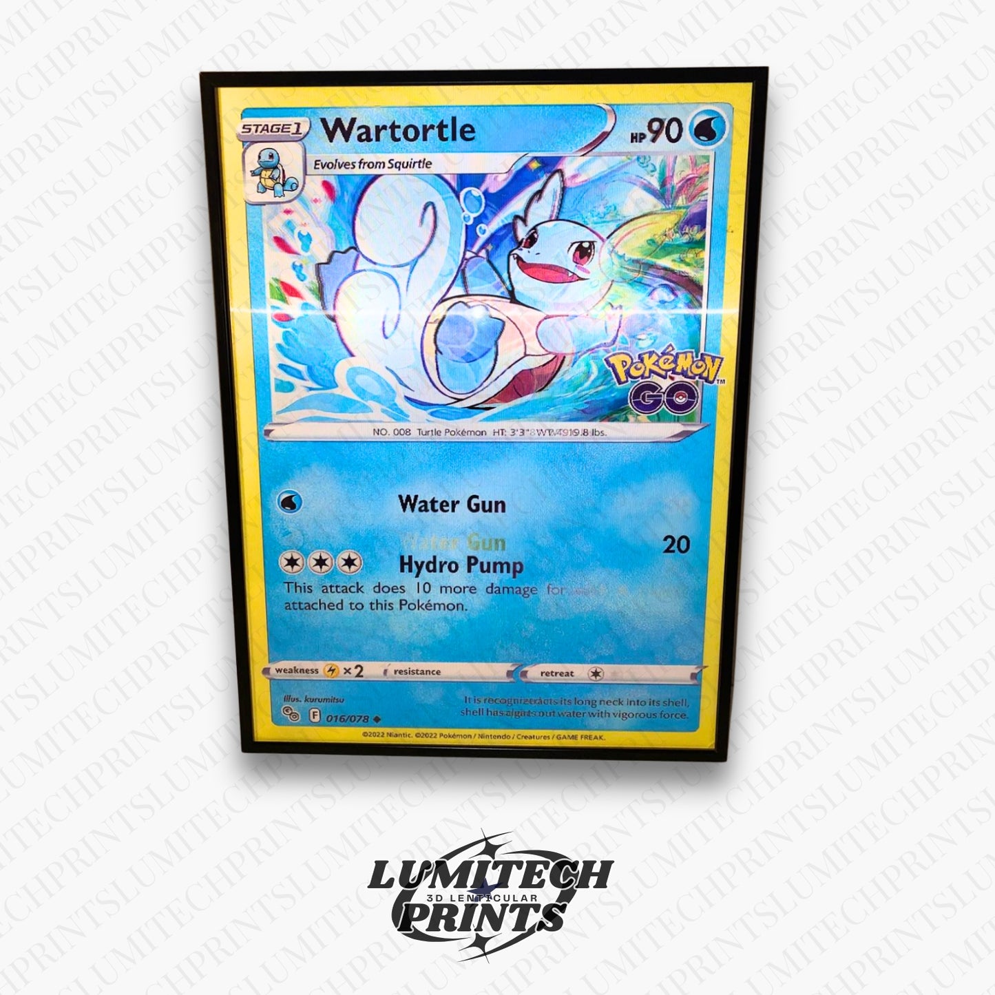 Pokemon 3D lenticular poster - Wartortle close-up - premium lenticular print 30x40