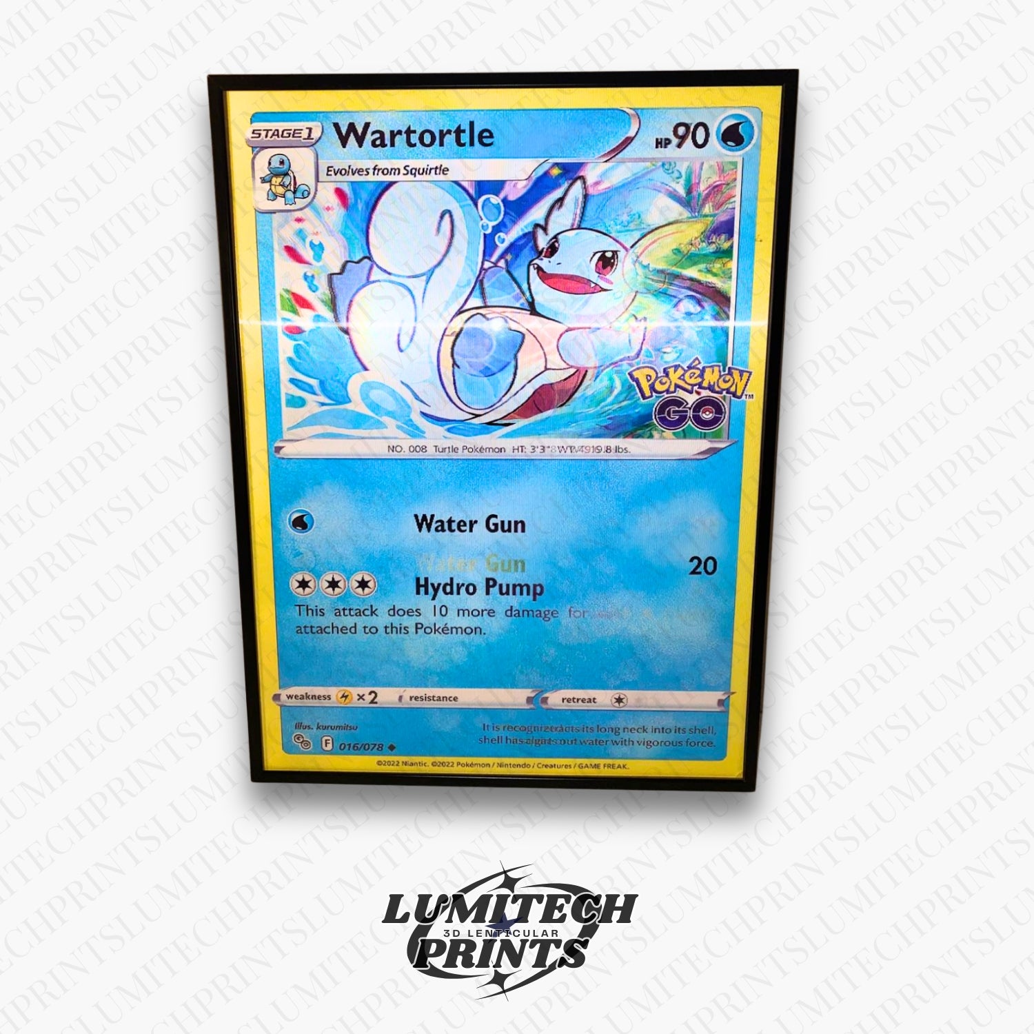 Pokemon 3D lenticular poster - Wartortle close-up - premium lenticular print 30x40