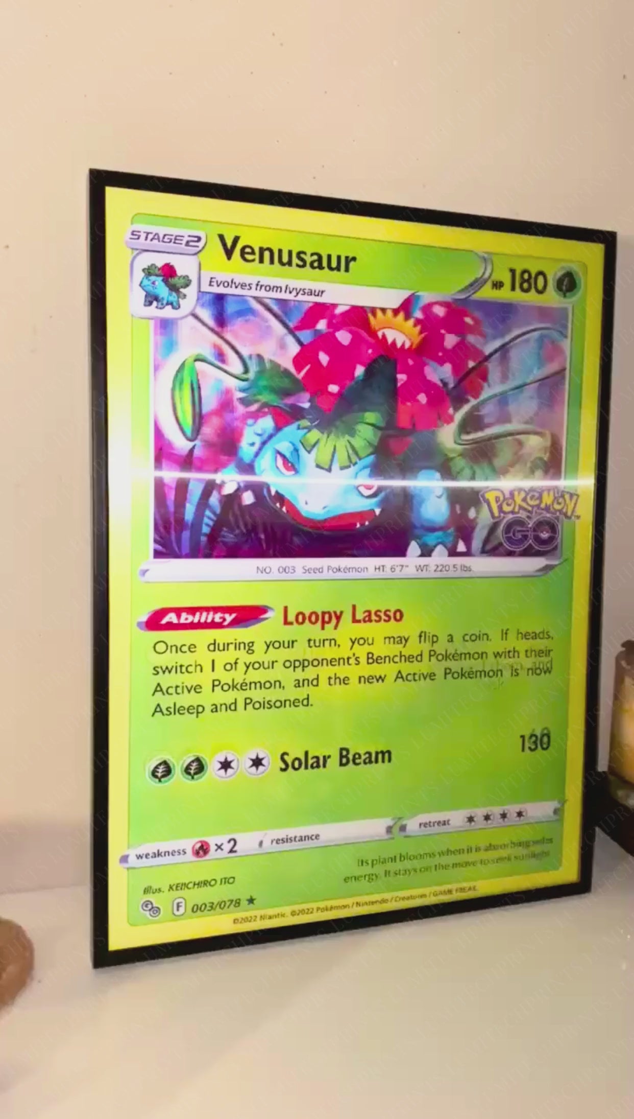  Pokemon 3D lenticular poster - Bulbasaur, Ivysaur & Venusaur - lenticular effect in motion