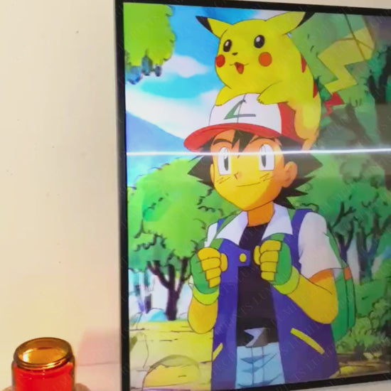 
Pokemon 3D lenticular poster - Ash & Pikachu anime - lenticular effect in motion