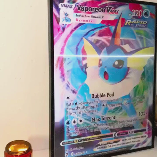 Pokemon 3D lenticular poster - Vaporeon VMAX, Flareon VMAX & Jolteon VMAX - lenticular effect in motion