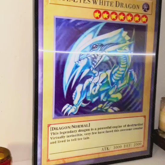 Yu-Gi-Oh 3D lenticular poster - Blue-Eyes White Dragon, Twin Burst Dragon & Red-Eyes Dragon - lenticular effect in motion