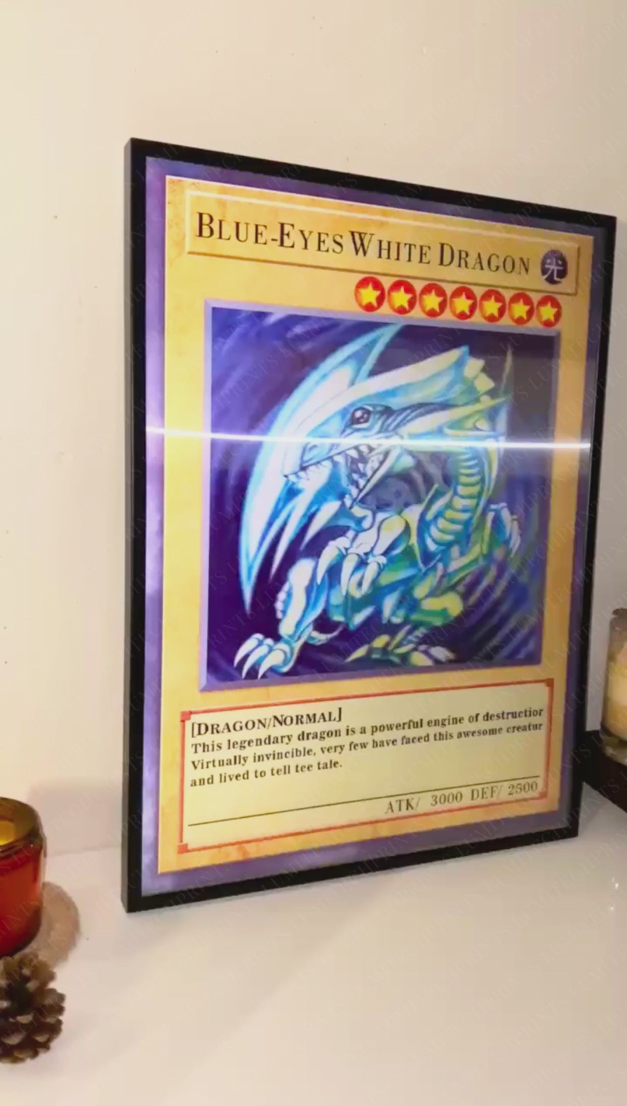 Yu-Gi-Oh 3D lenticular poster - Blue-Eyes White Dragon, Twin Burst Dragon & Red-Eyes Dragon - lenticular effect in motion