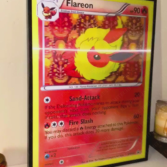 Pokemon 3D lenticular poster - Flareon, Vaporeon & Eevee - lenticular effect in motion