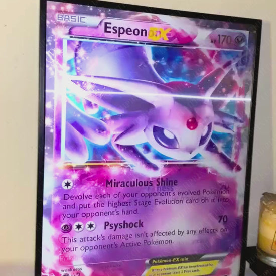 Pokemon 3D lenticular poster - Espeon, Mewtwo & Umbreon - lenticular effect in motion
