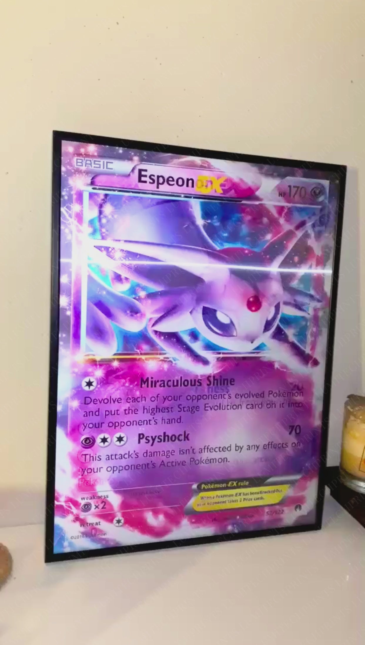 Pokemon 3D lenticular poster - Espeon, Mewtwo & Umbreon - lenticular effect in motion