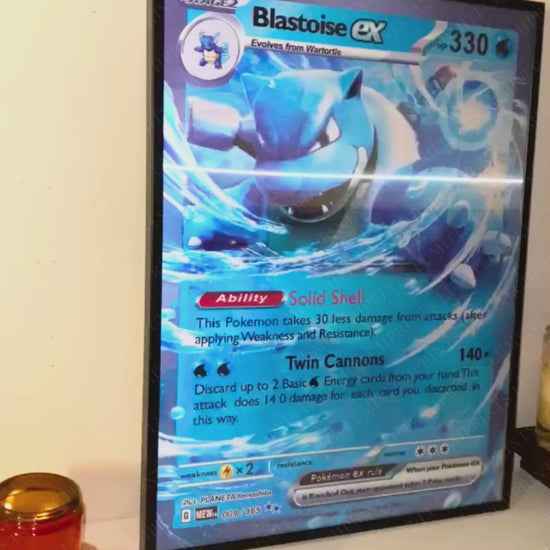 Pokemon 3D lenticular poster - Blastoise EX, Venusaur EX & Charizard EX - lenticular effect in motion