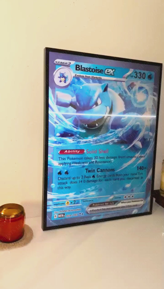 Pokemon 3D lenticular poster - Blastoise EX, Venusaur EX & Charizard EX - lenticular effect in motion