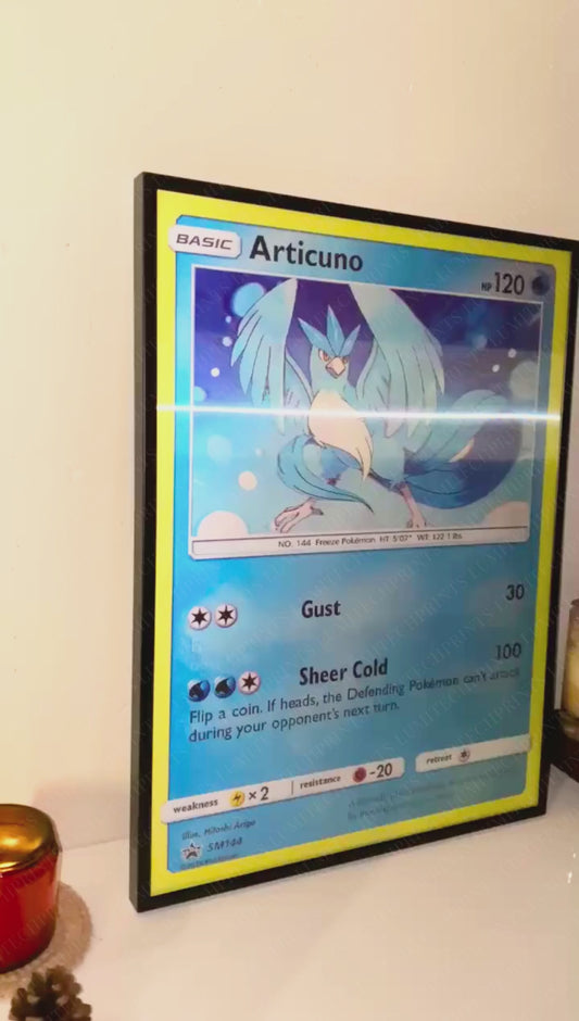 Pokemon 3D lenticular poster - Articuno, Zapdos & Moltres - lenticular effect in motion