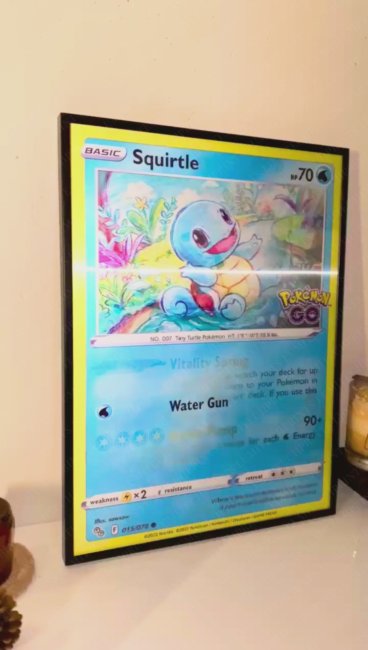 Pokemon 3D lenticular poster - Squirtle, Wartortle & Blastoise - lenticular effect in motion
