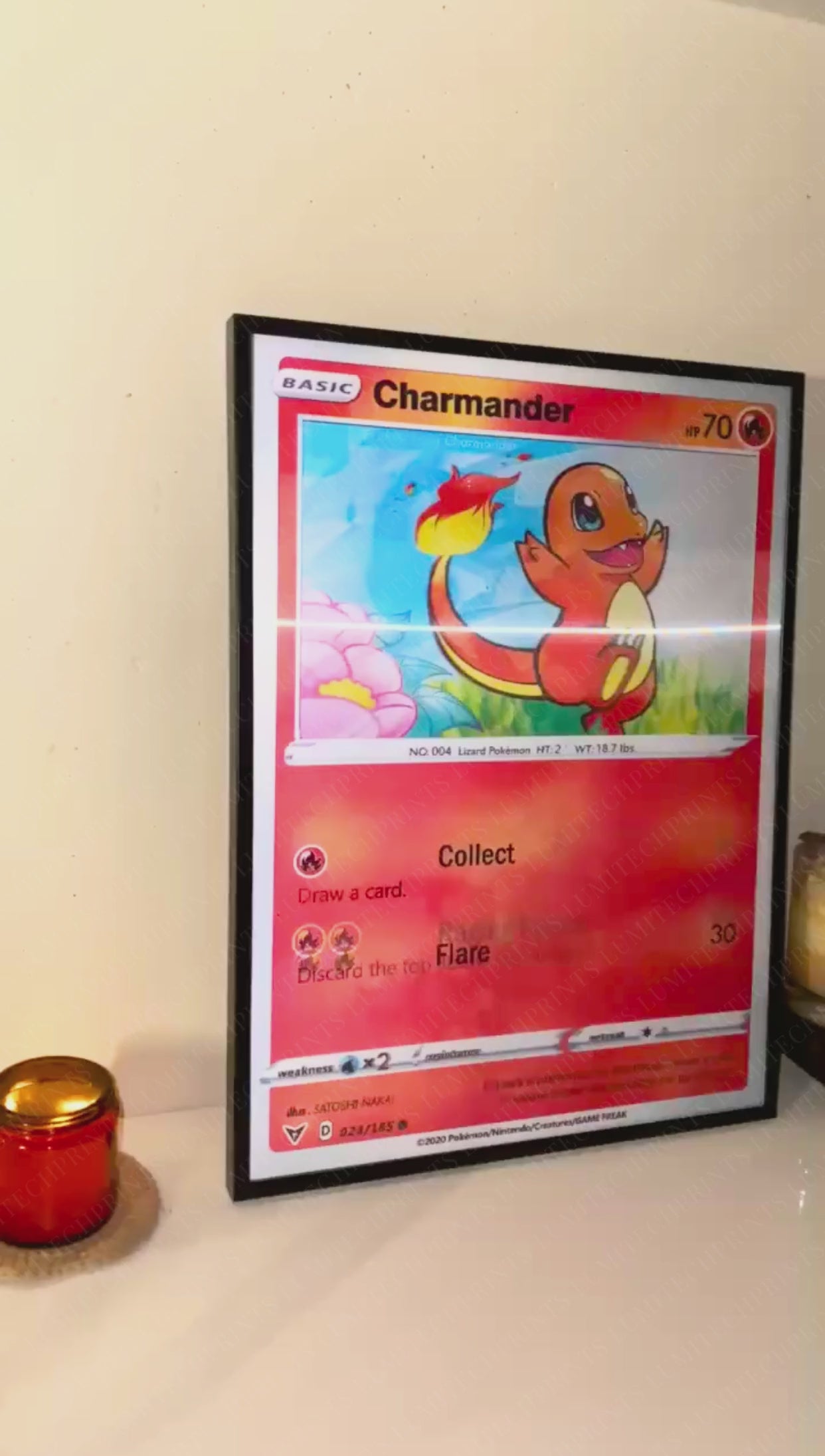 Pokemon 3D lenticular poster - Charmander, Charizard & Charmeleon evolution - lenticular effect in motion