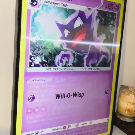 Pokemon 3D lenticular poster - Haunter, Gengar & Gastly - lenticular effect in motion