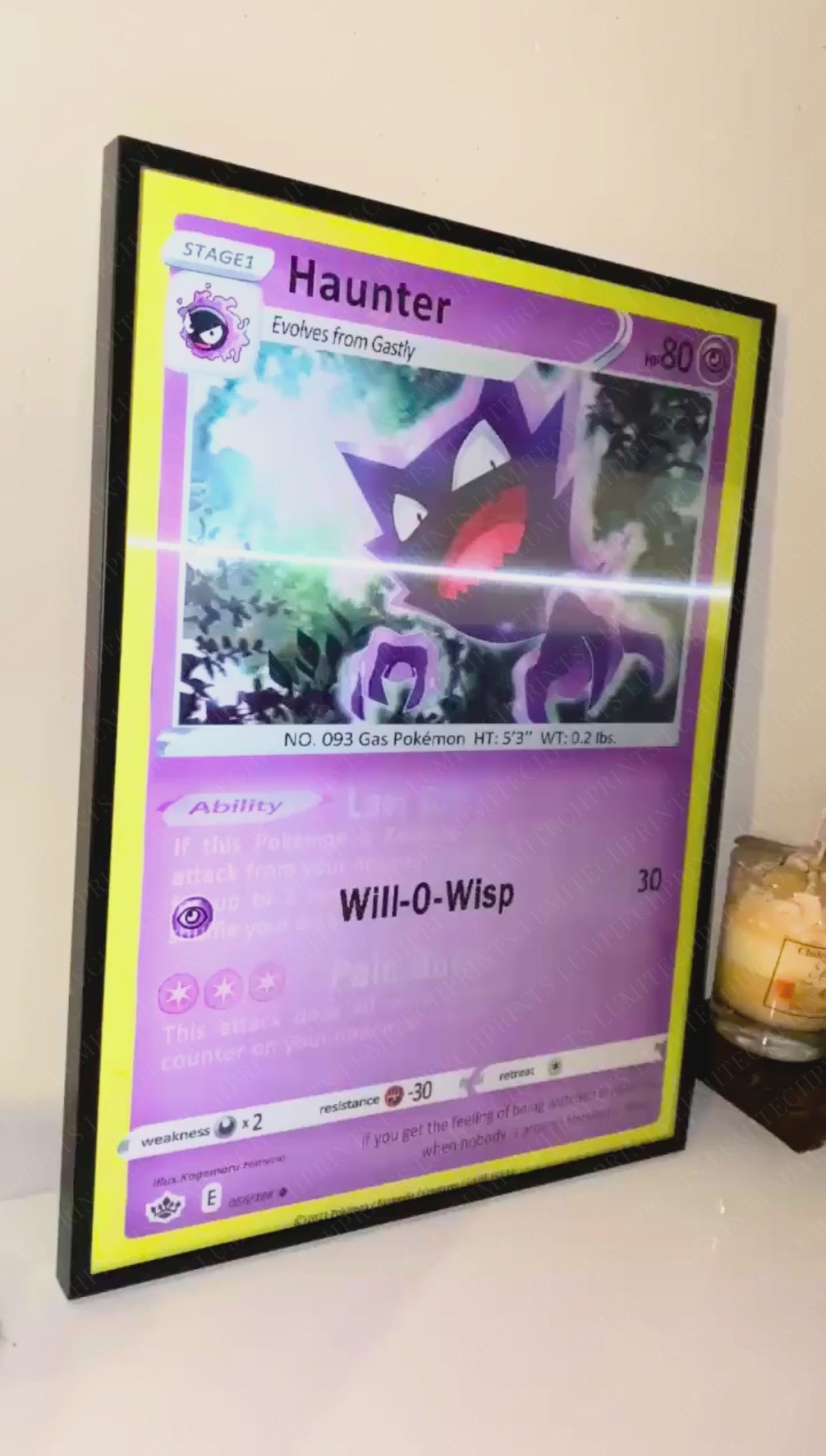 Pokemon 3D lenticular poster - Haunter, Gengar & Gastly - lenticular effect in motion