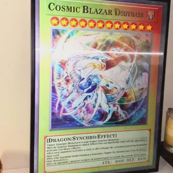 Yu-Gi-Oh 3D lenticular poster - Cosmic Blazar Dragon, Blue-Eyes Ultimate Dragon & Yubel - lenticular effect in motion